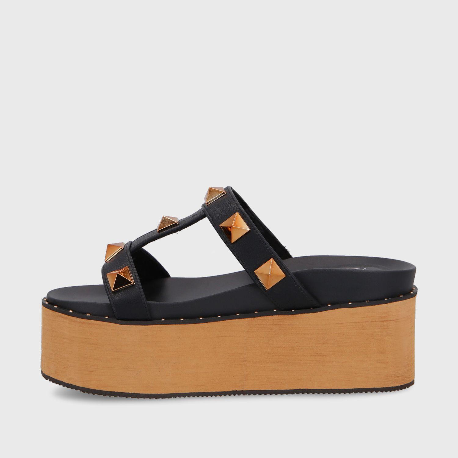 Sandalia Plataforma Negra Mujer 1566A Gotta-3
