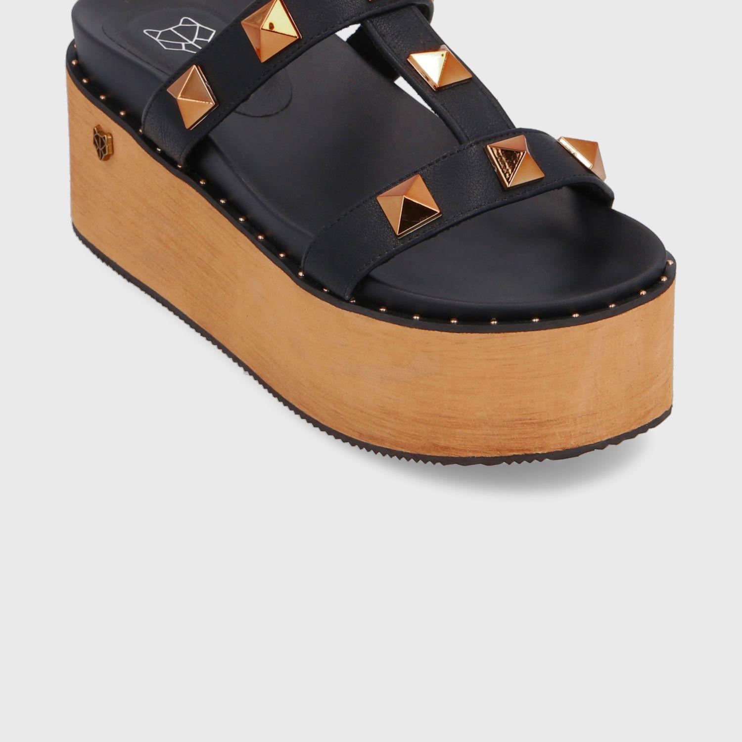 Sandalia Plataforma Negra Mujer 1566A Gotta-5