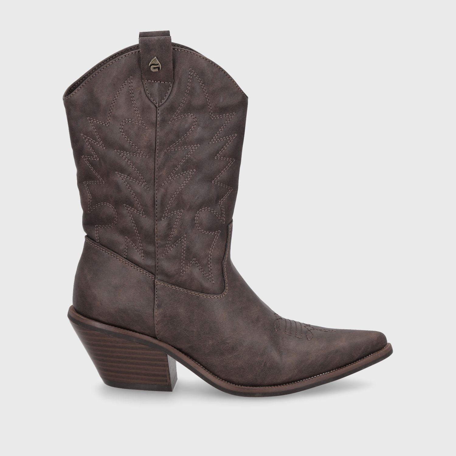 Bota Texana Café Mujer 33751 Gotta-0
