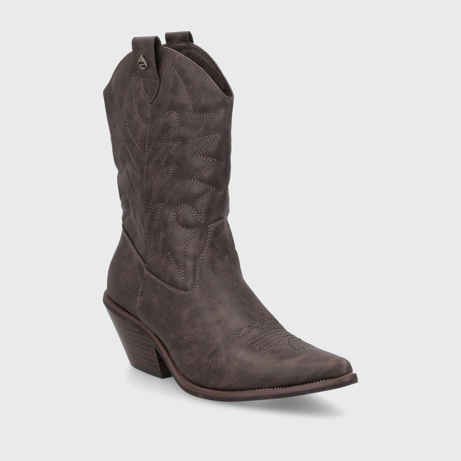 Bota Texana Café Mujer 33751 Gotta-1