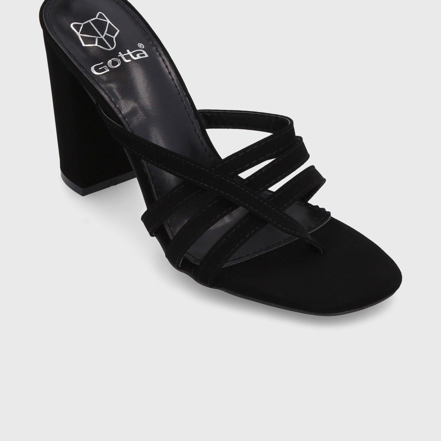 Sandalia Taco Negra Mujer 35122 Gotta-5