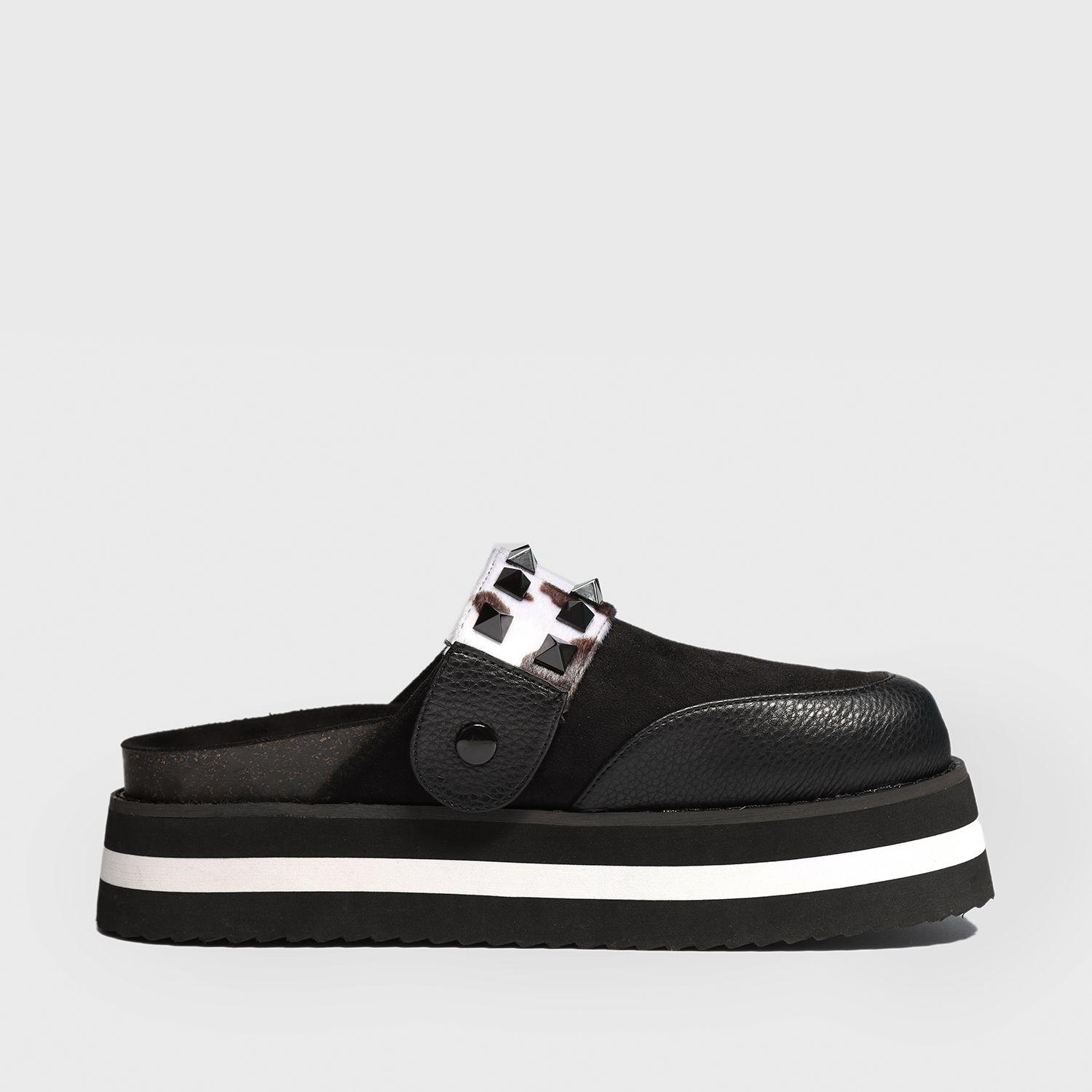 Zueco Negro Cuero Mujer 25265 Gotta-0