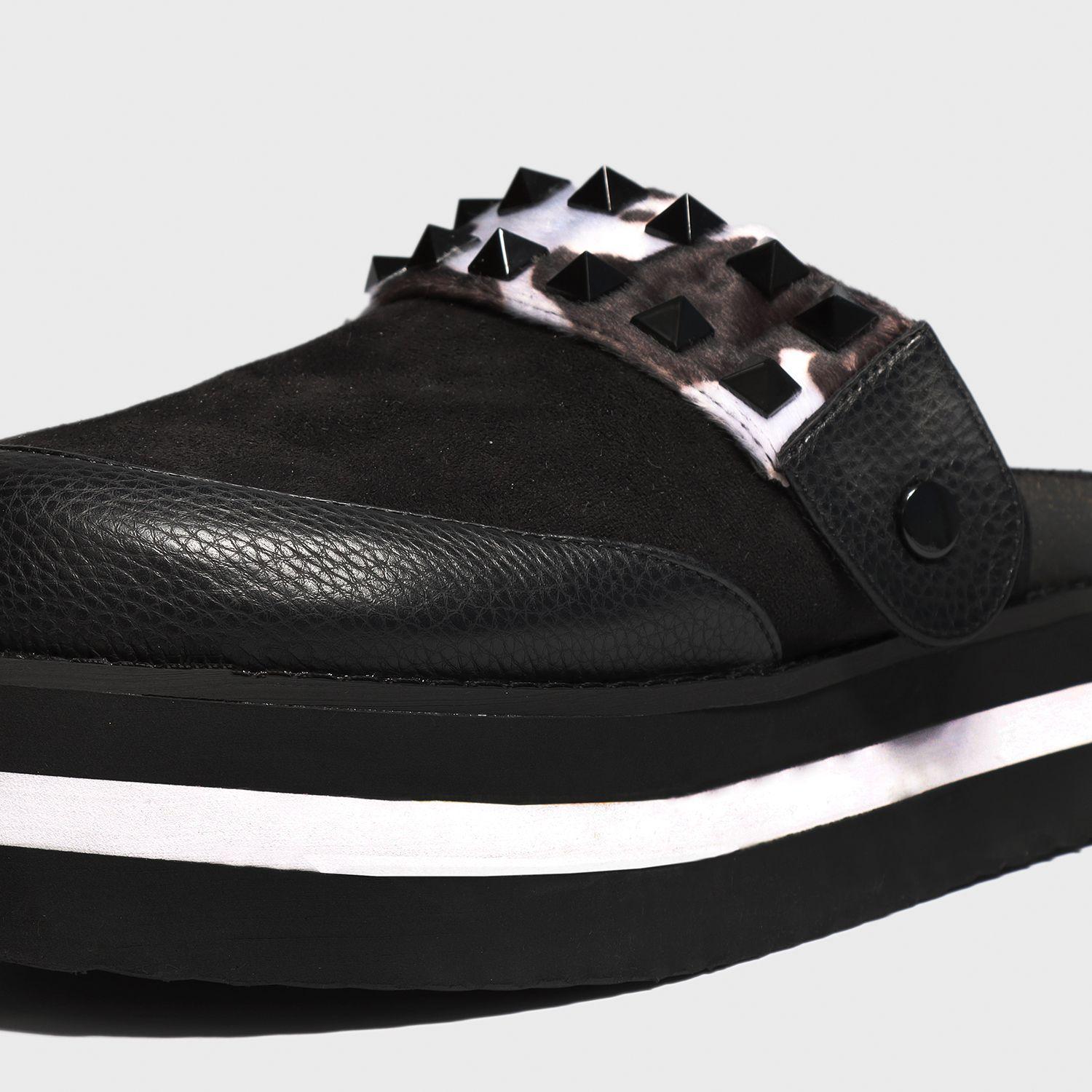 Zueco Negro Cuero Mujer 25265 Gotta-5