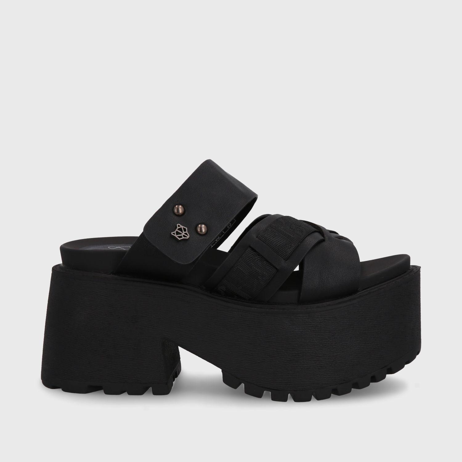 Sandalia Plataforma Negra Mujer 15679 Gotta-0