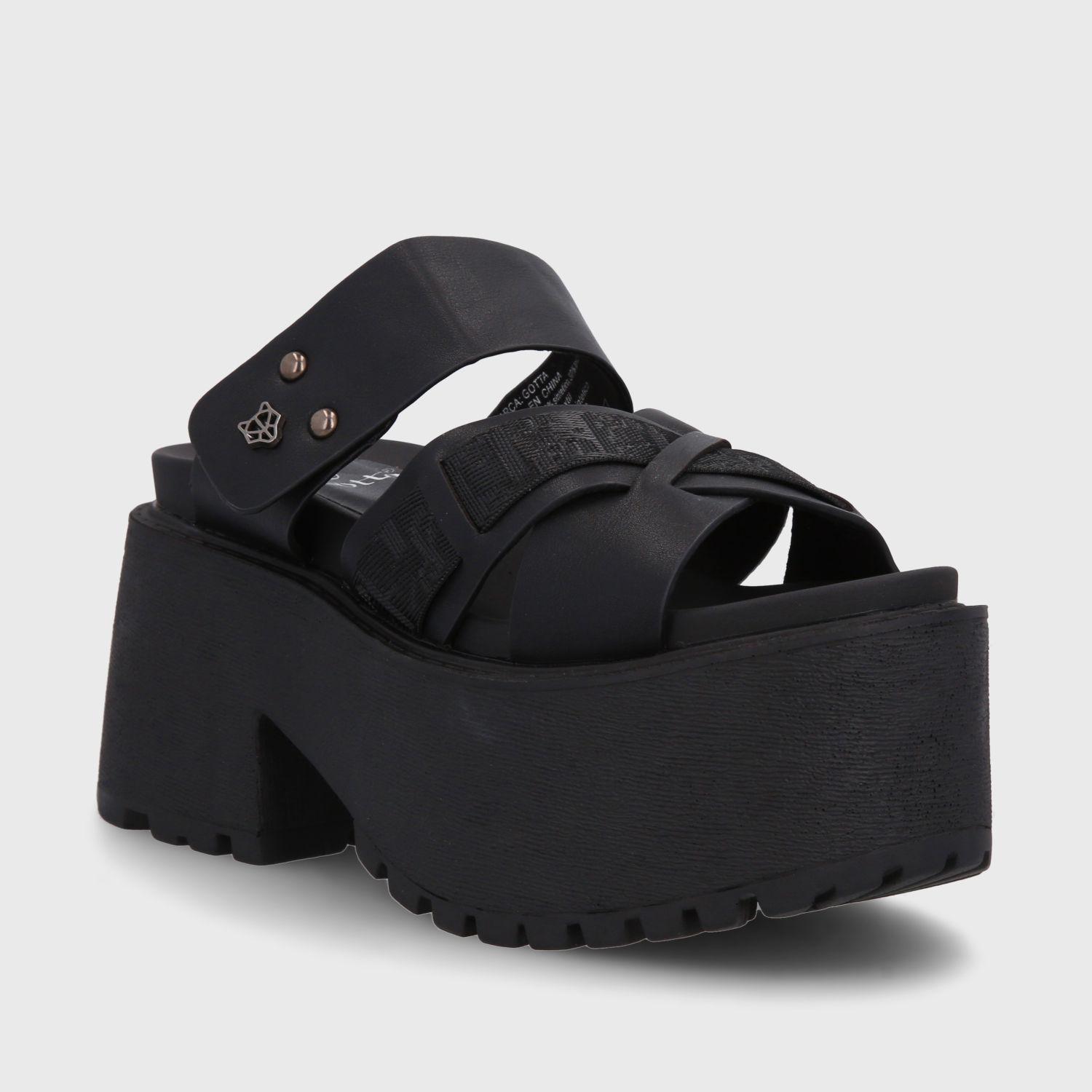 Sandalia Plataforma Negra Mujer 15679 Gotta-1