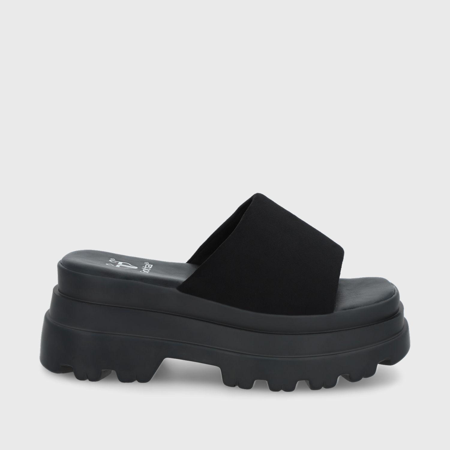 Sandalia Negra Plataforma Mujer 45731 Gotta-0