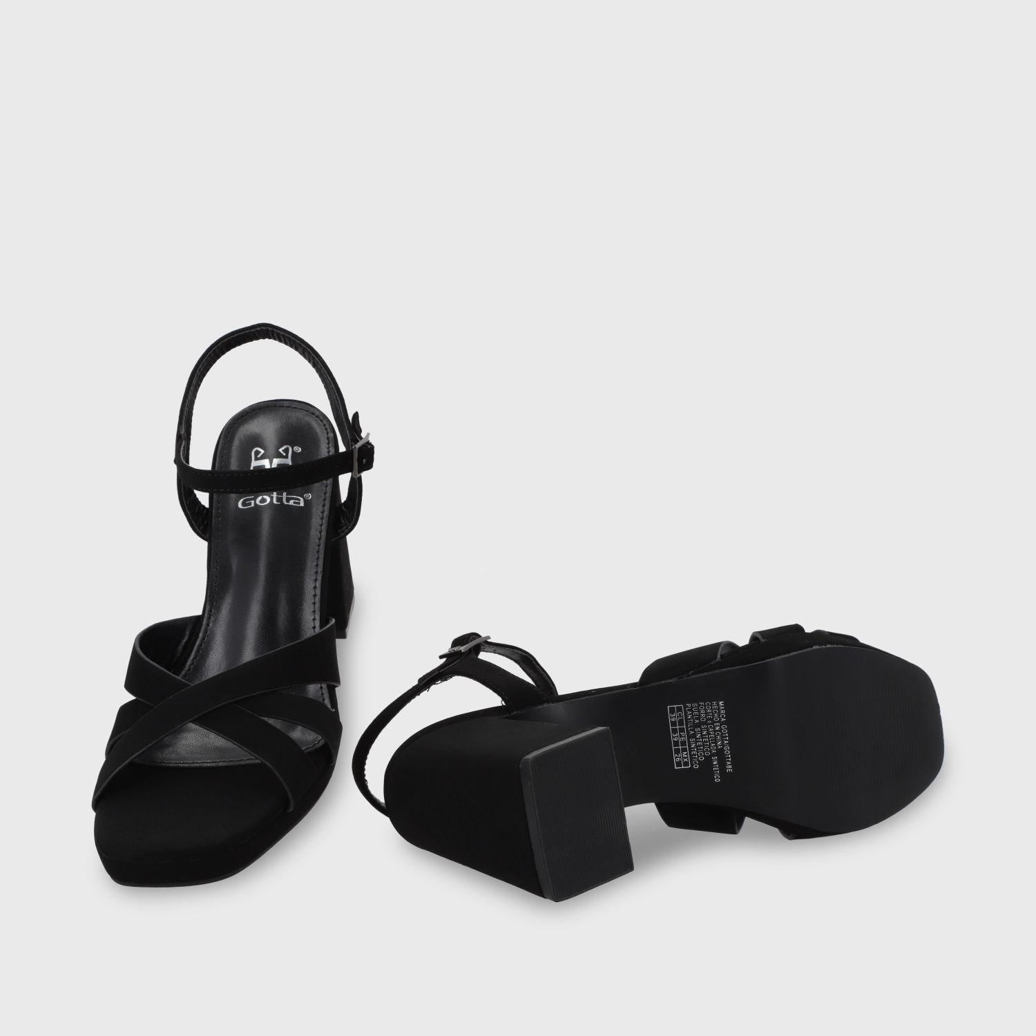 Sandalia Taco Negra Mujer 45902 Gotta-6