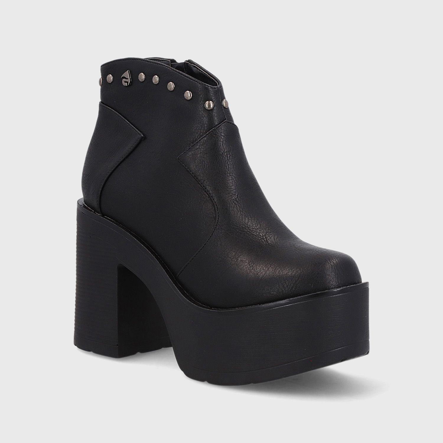 Botín Plataforma Negro Mujer 15036 Gotta-1