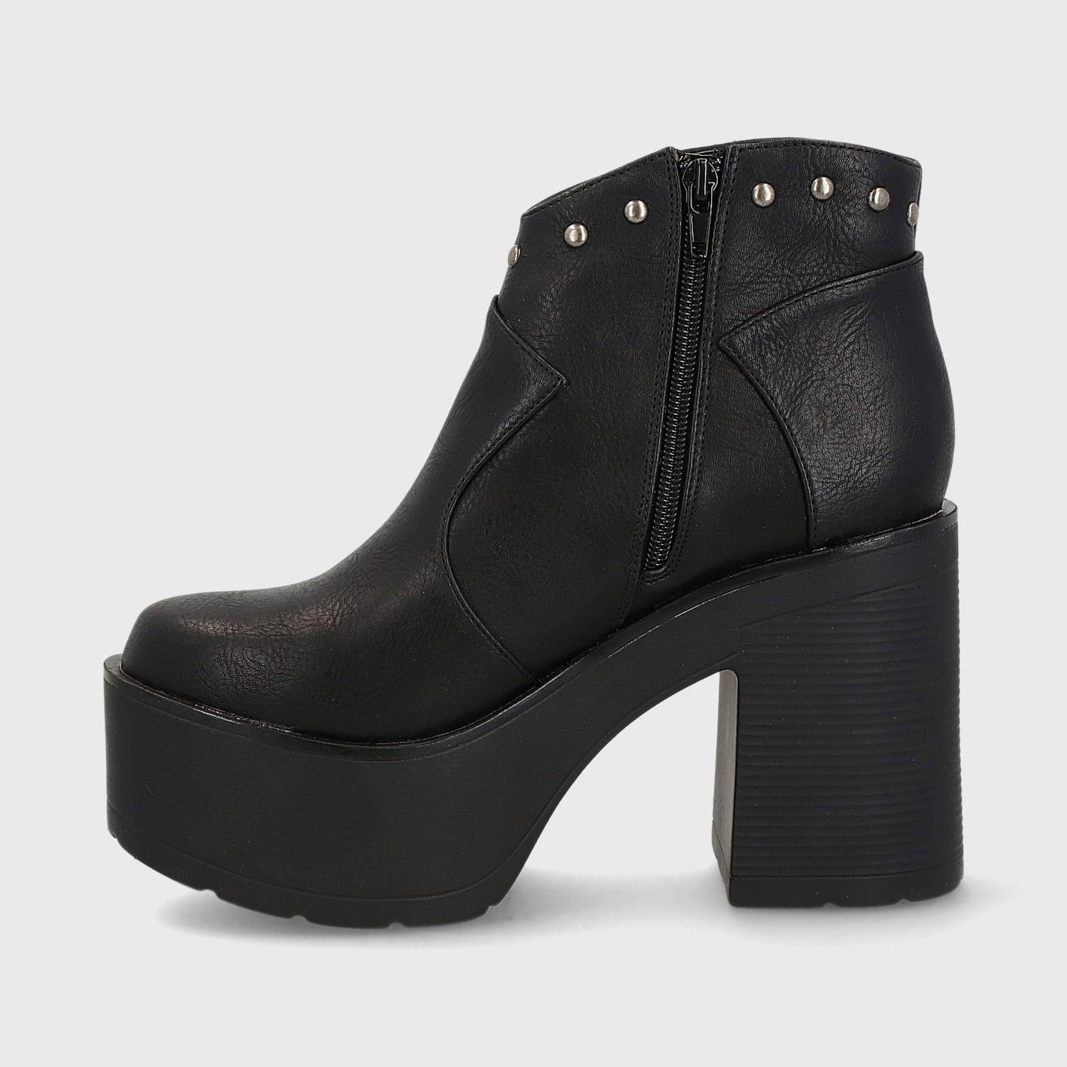 Botín Plataforma Negro Mujer 15036 Gotta-3