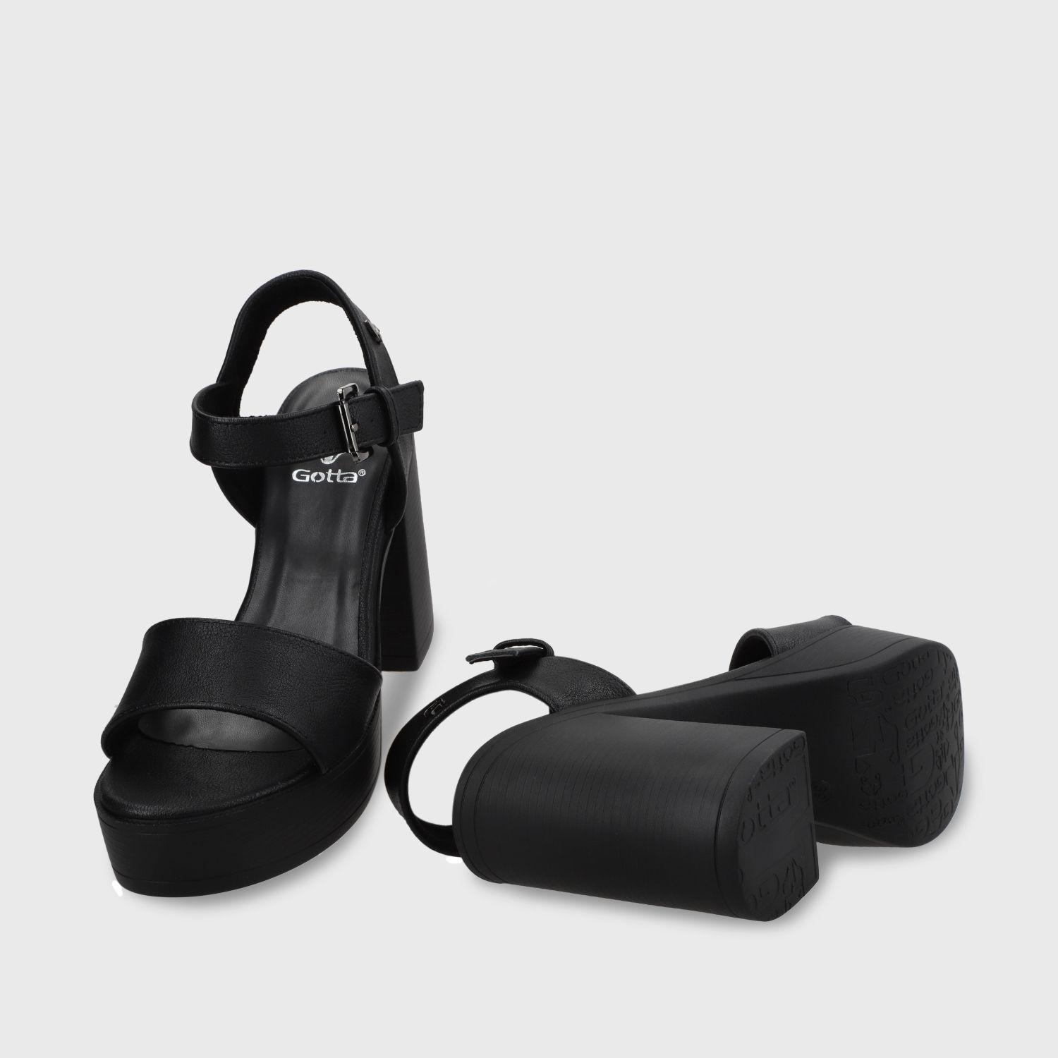 Sandalia Plataforma Negro Mujer 45961 Gotta-6