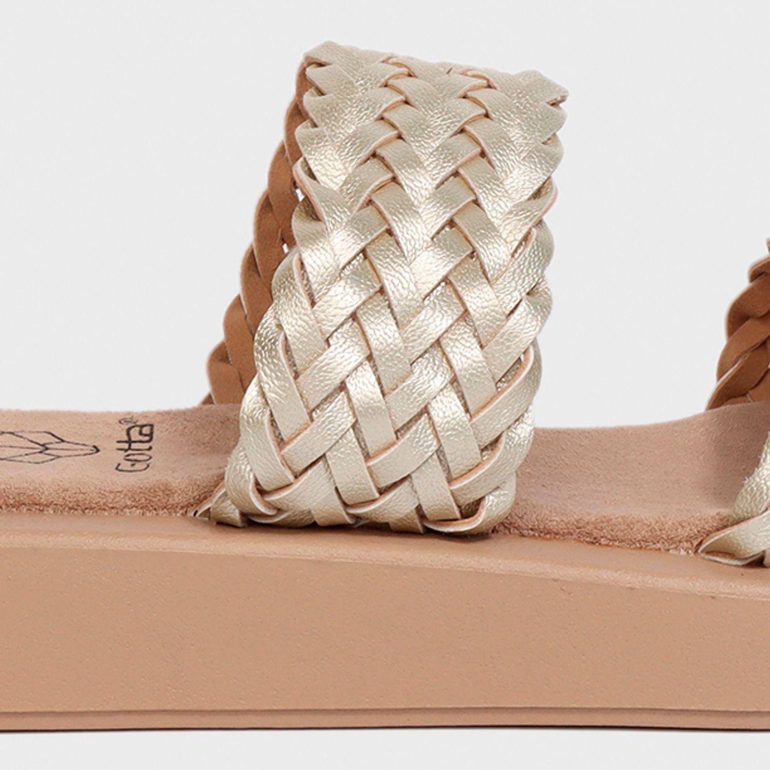 Sandalia Plana Dorada Mujer 23290 Gotta-5