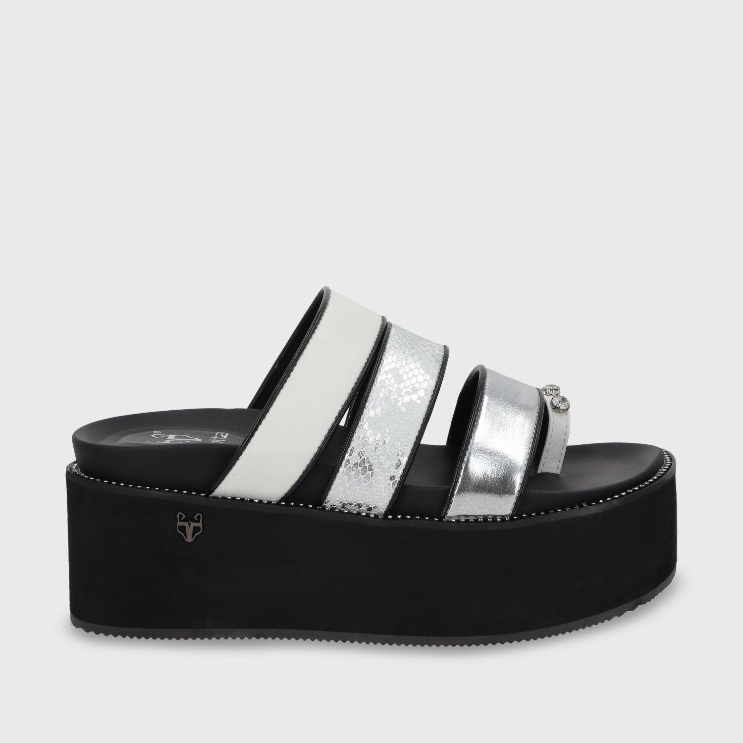 Sandalia Plataforma Blanca Mujer 15662 Gotta-0