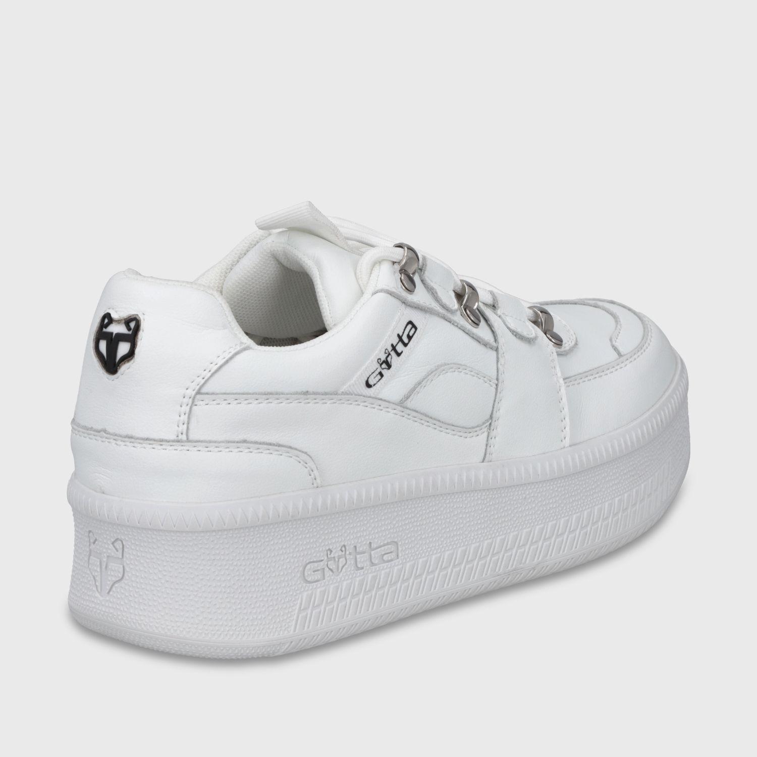 Zapatilla Plataforma Cuero Blanca Mujer 67311 Gotta-3