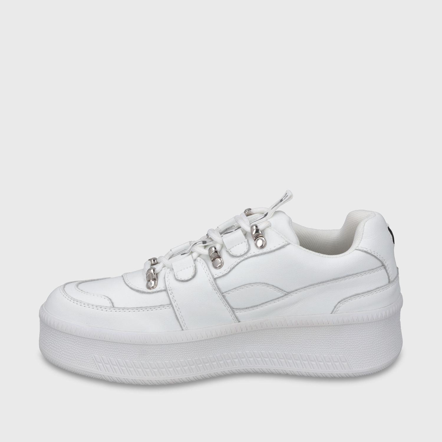 Zapatilla Plataforma Cuero Blanca Mujer 67311 Gotta-4