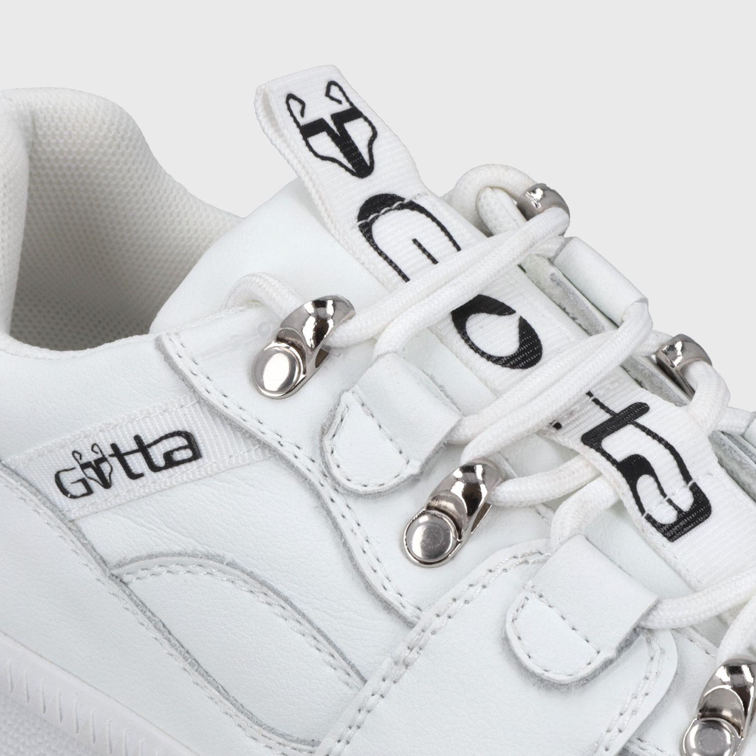 Zapatilla Plataforma Cuero Blanca Mujer 67311 Gotta-5