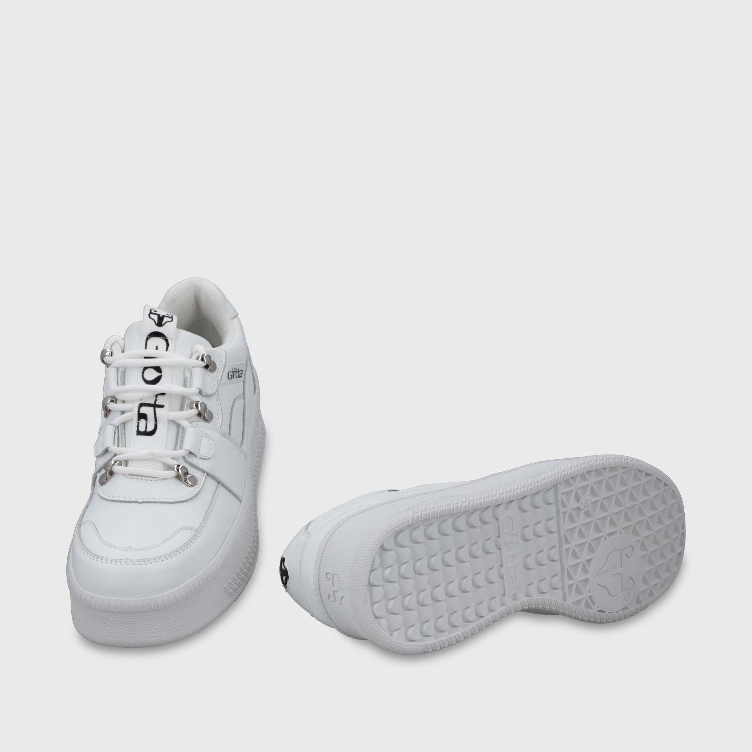 Zapatilla Plataforma Cuero Blanca Mujer 67311 Gotta-6