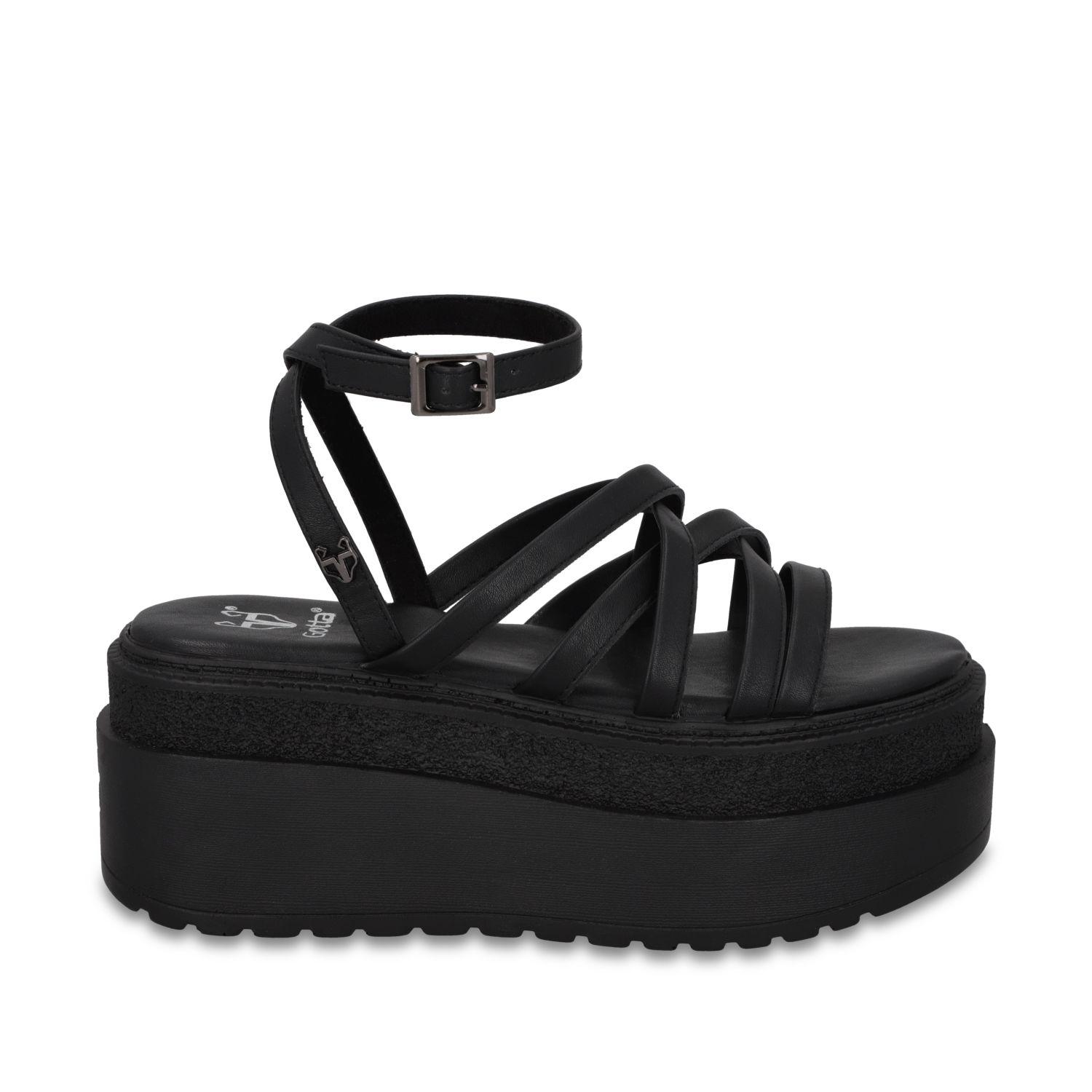 Sandalia Plataforma Negro Mujer 65931-0