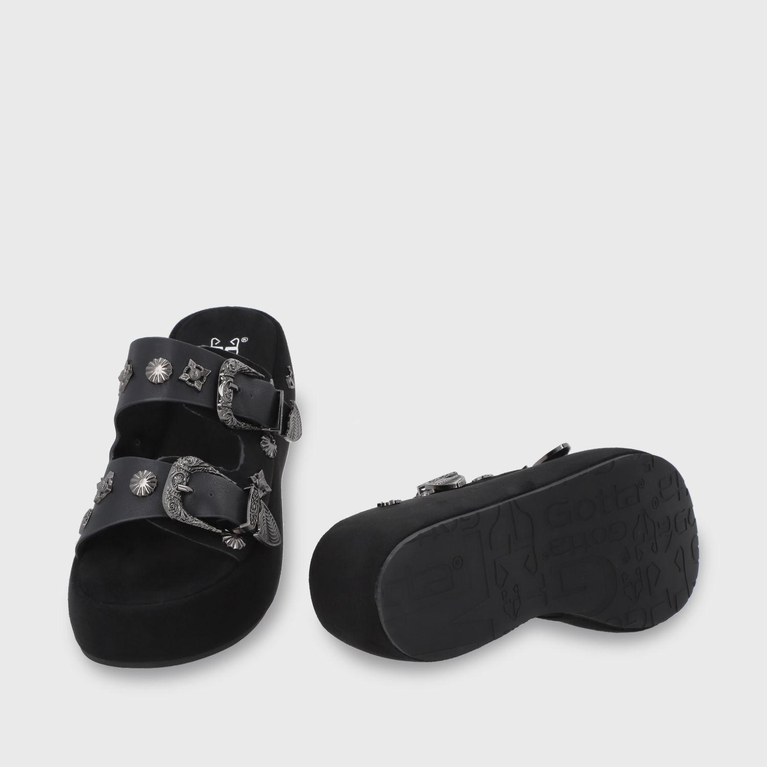 Sandalia Plataforma Negra Mujer 45825 Gotta-6