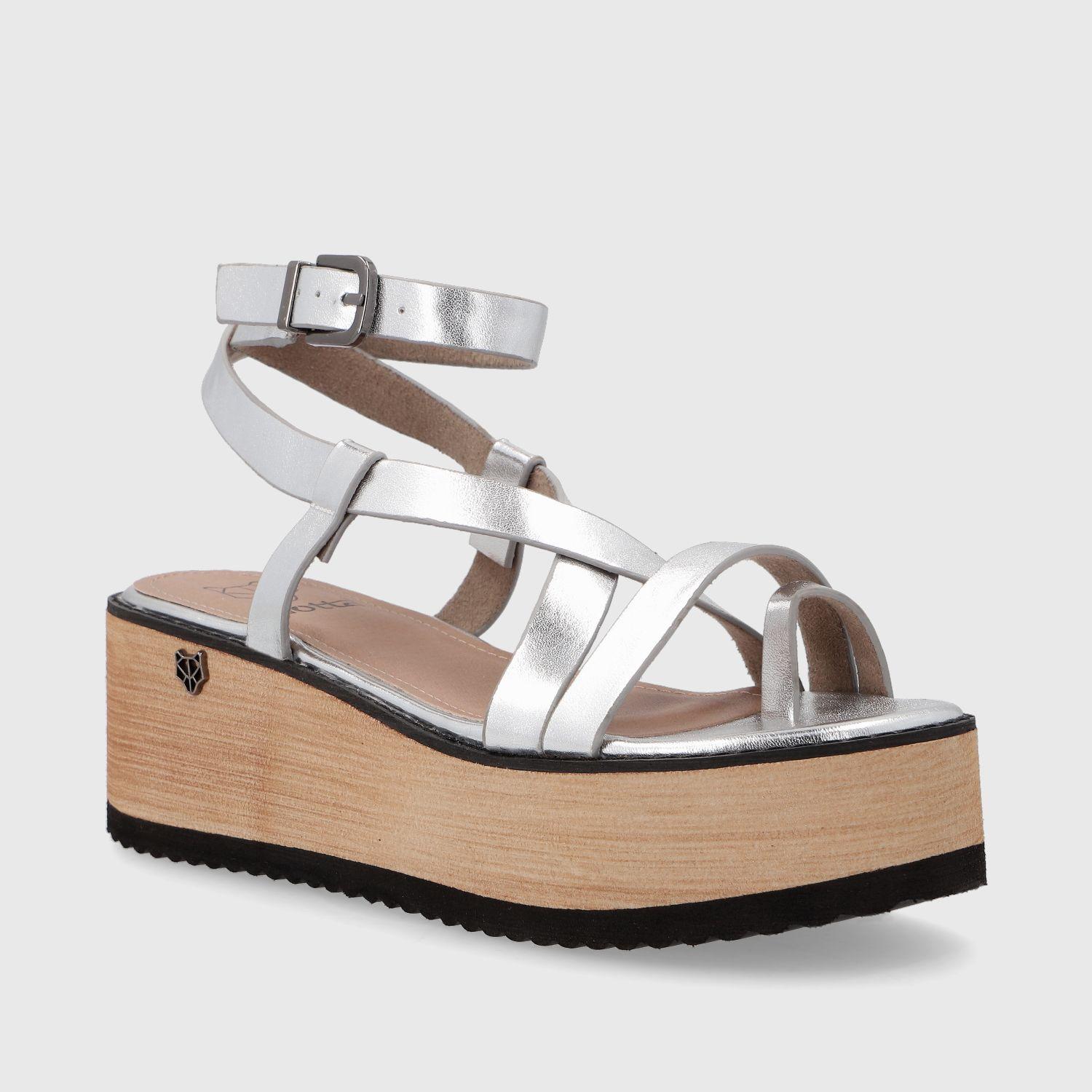 Sandalia Plataforma Plateada Mujer 15615 Gotta-1