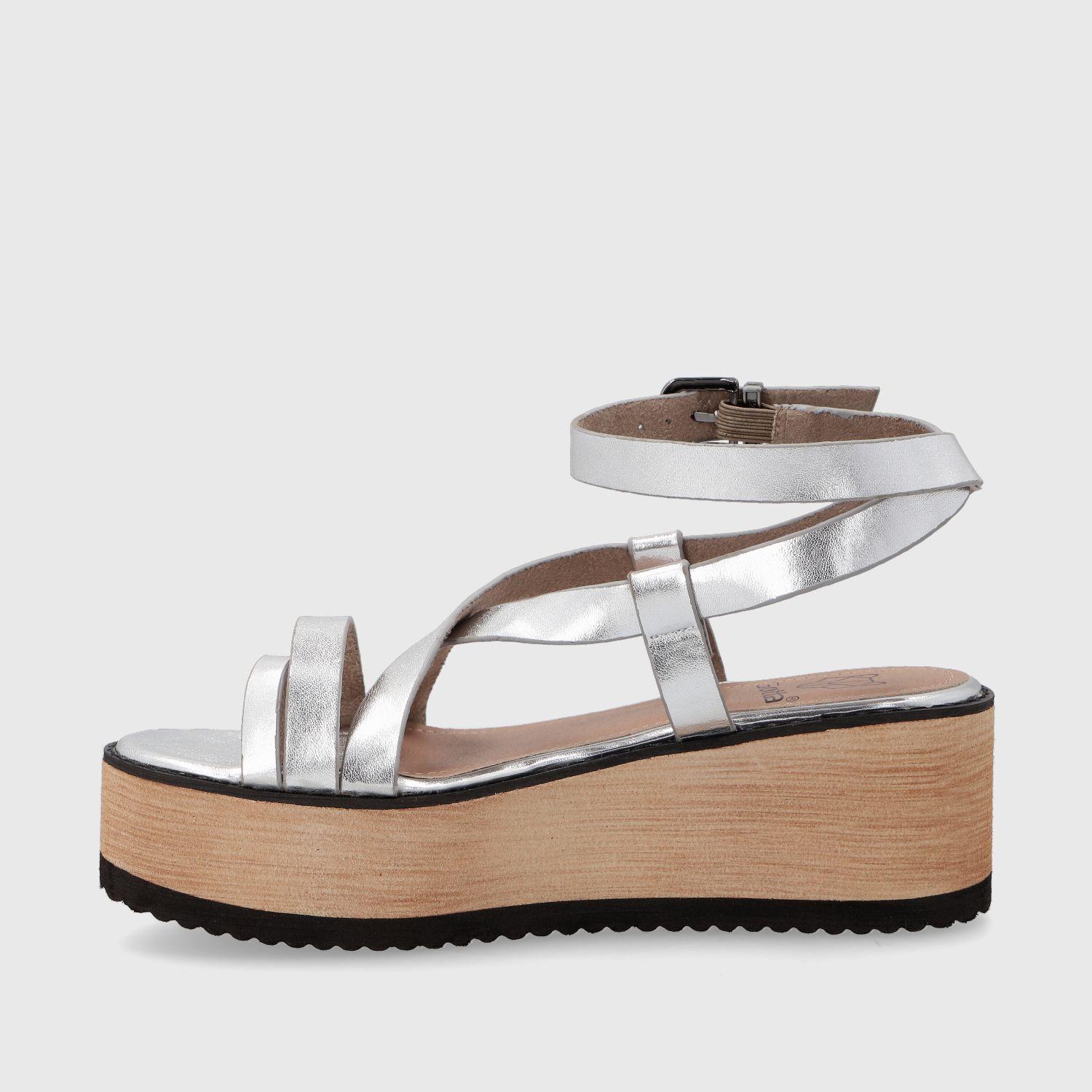 Sandalia Plataforma Plateada Mujer 15615 Gotta-3