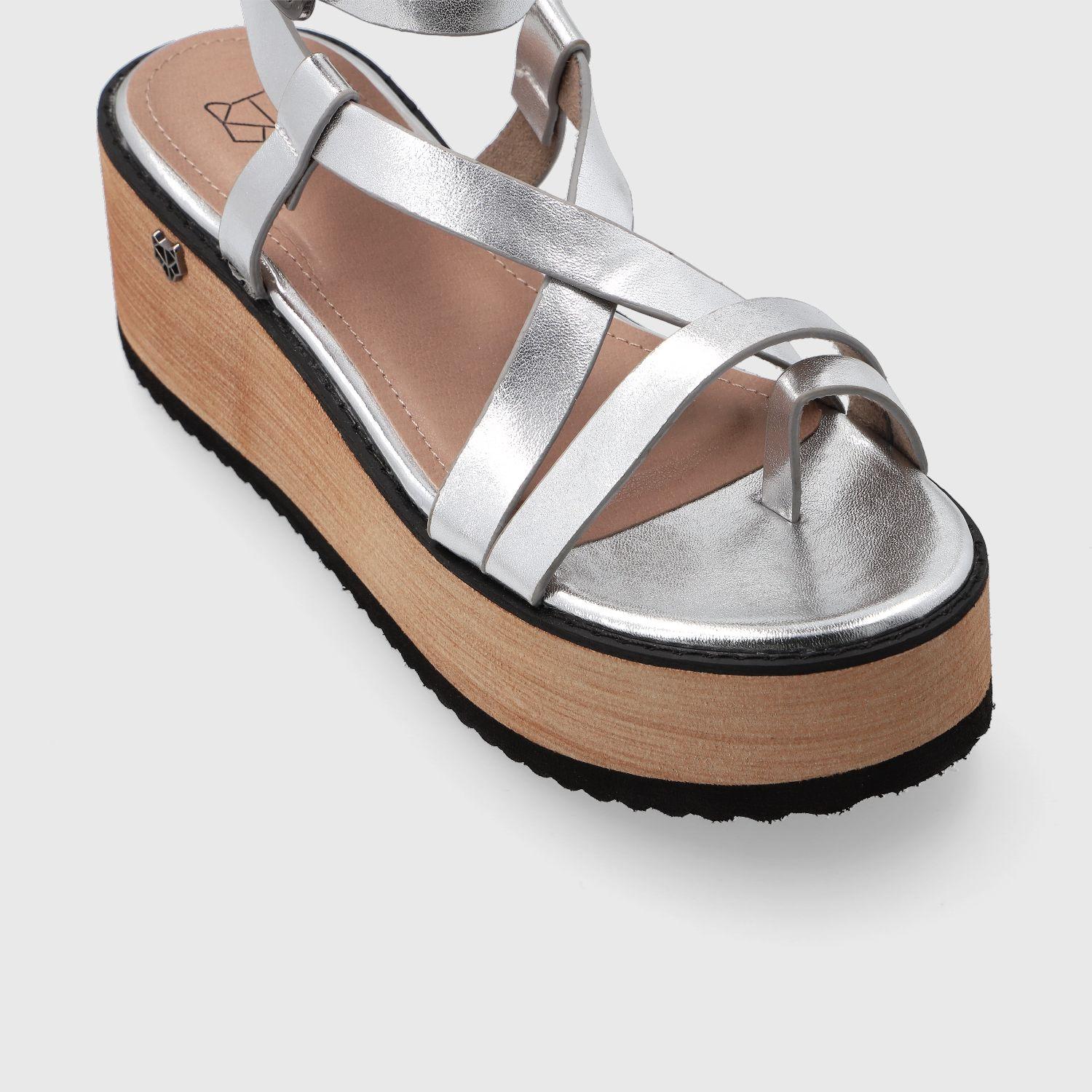 Sandalia Plataforma Plateada Mujer 15615 Gotta-5