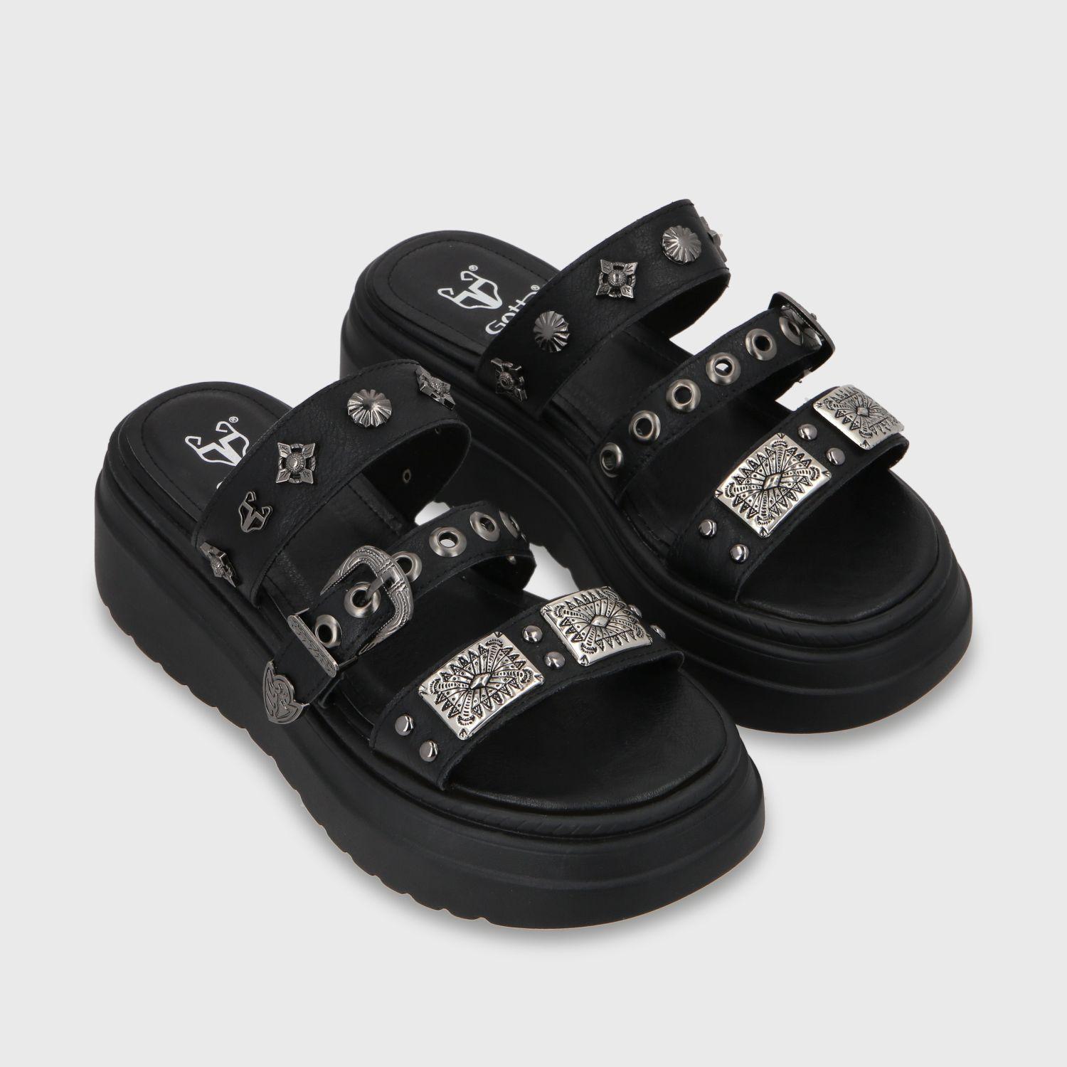 Sandalia Plataforma Negro Mujer 55922 Gotta-5