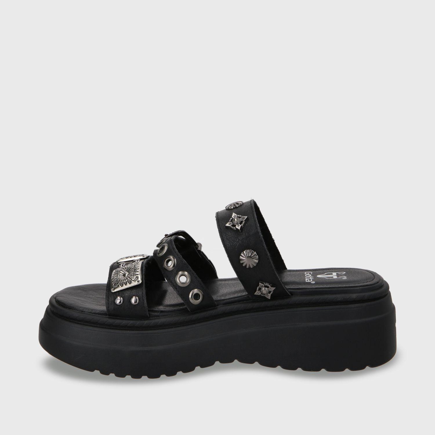 Sandalia Plataforma Negro Mujer 55922 Gotta-6