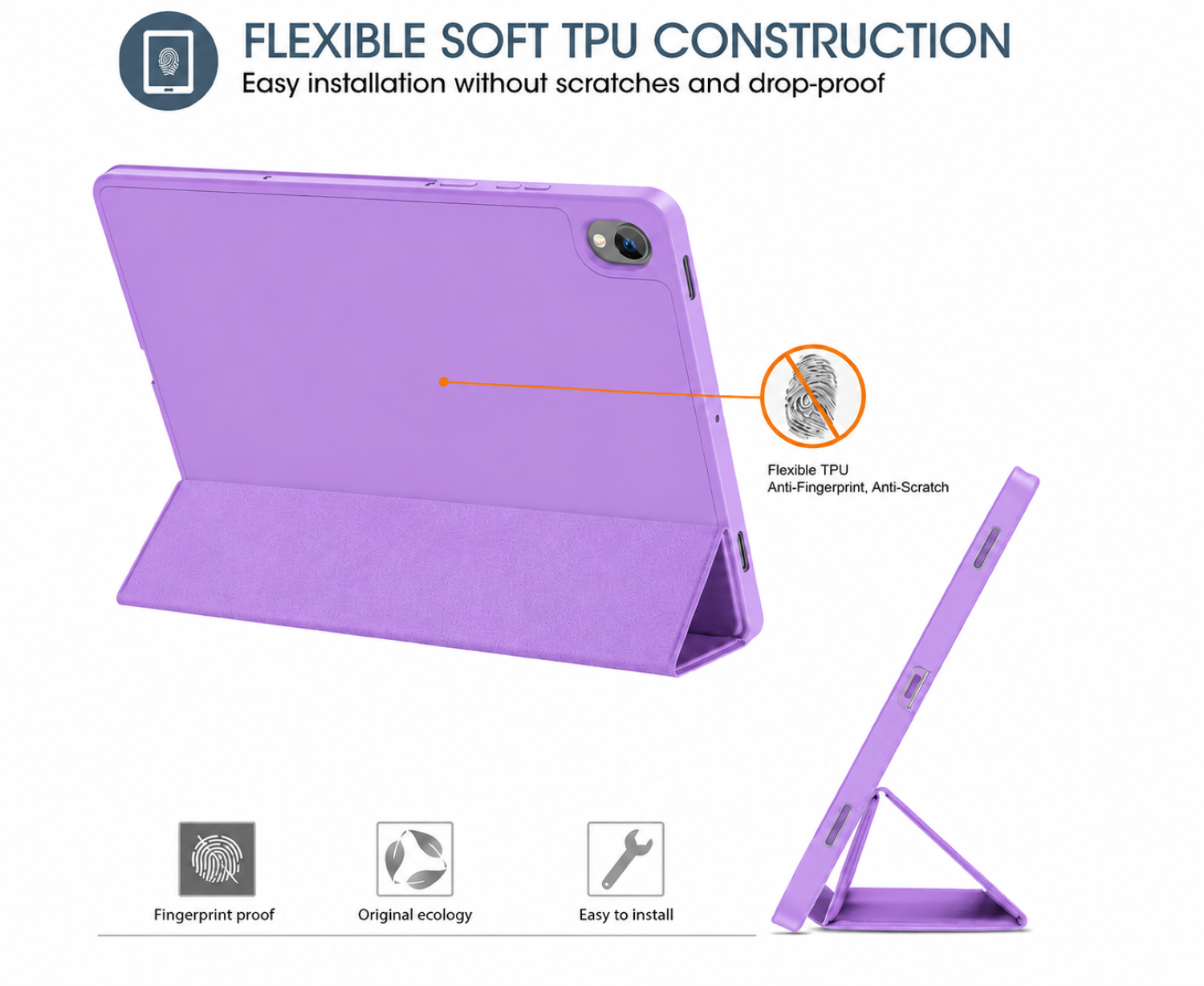Carcasa Smart Cover Ranura Para Tablet Samsung S11 11 Lila-2
