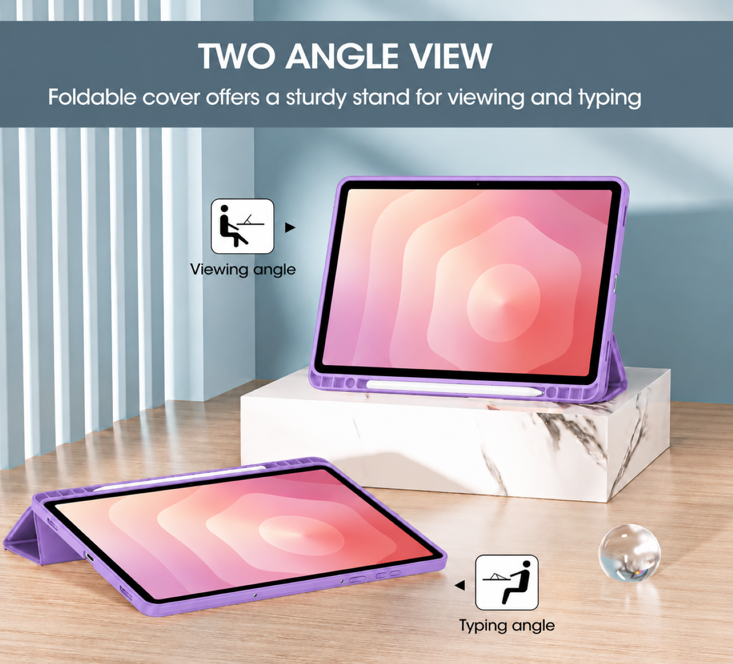 Carcasa Smart Cover Ranura Para Tablet Samsung S11 11 Lila-4