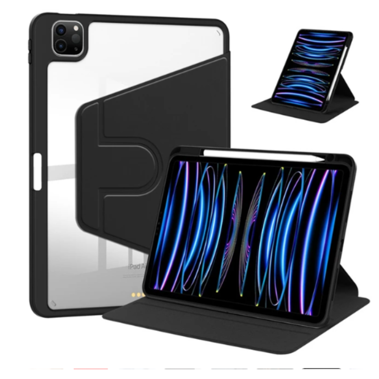 Carcasa Smart Cover Clear 360 Para iPad Air 6 11 M2 2024 Negro-8