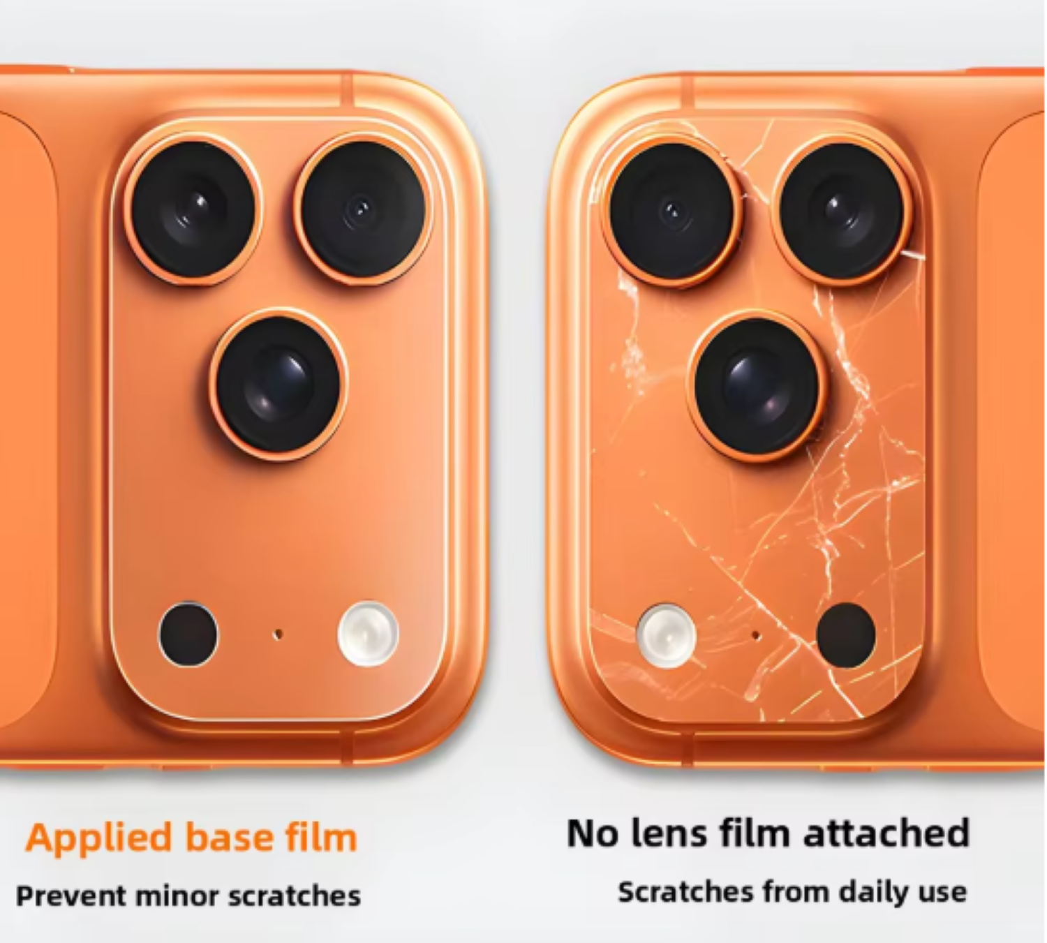 Protector trasero de cámara para iPhone 17 Pro Orange-2