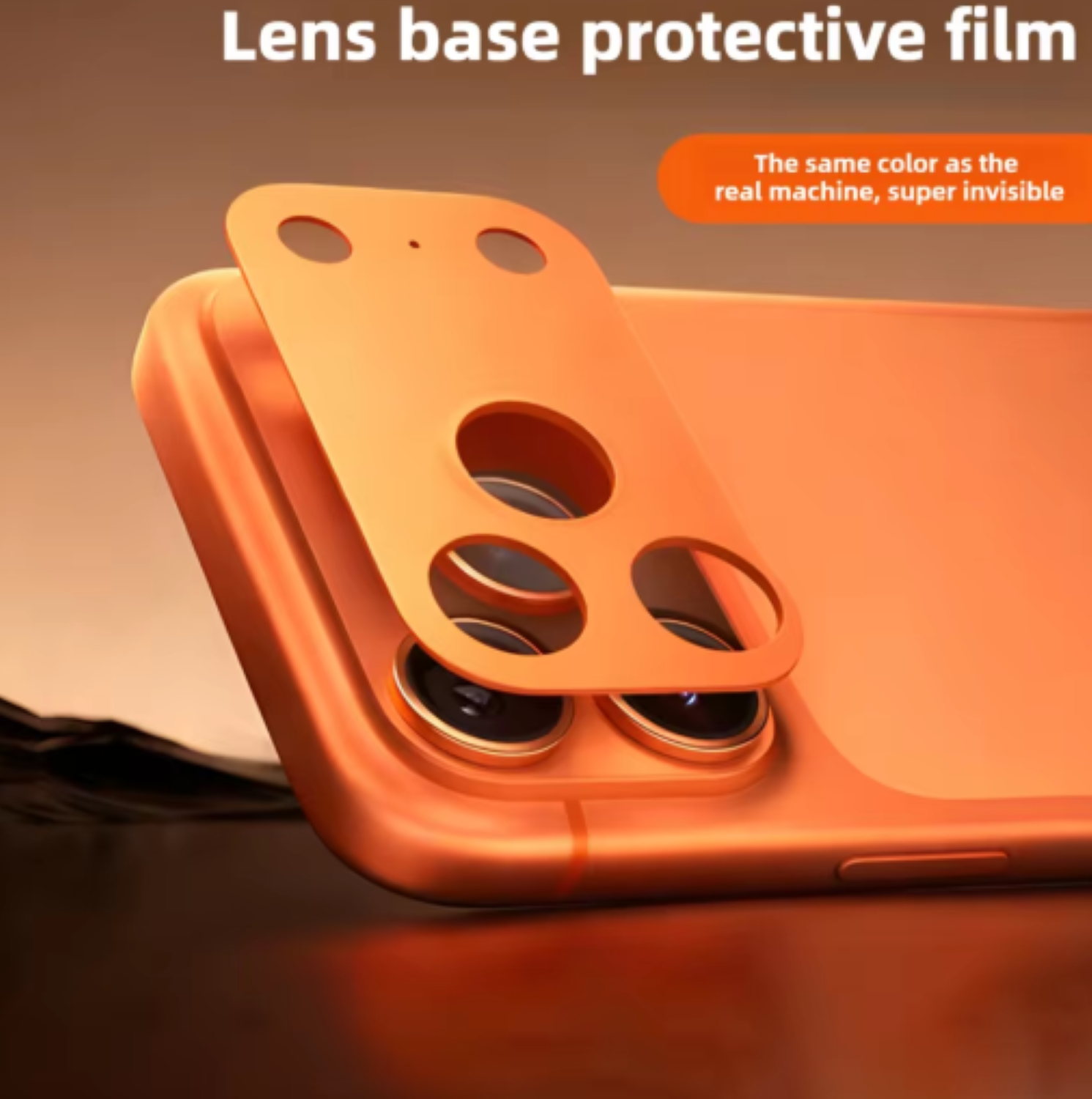 Protector trasero de cámara para iPhone 17 Pro Orange-3