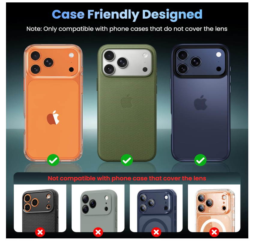 Protector trasero de cámara para iPhone 17 Pro Orange-4