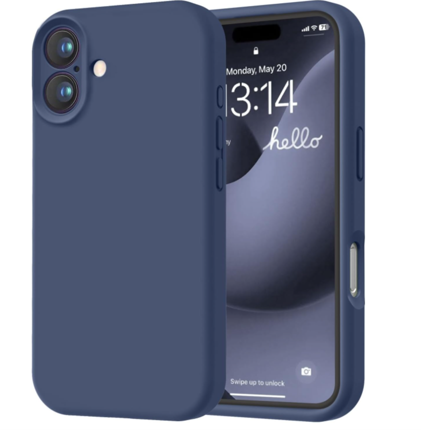 Carcasa Funda Para iPhone 17 Silicona Azul-0