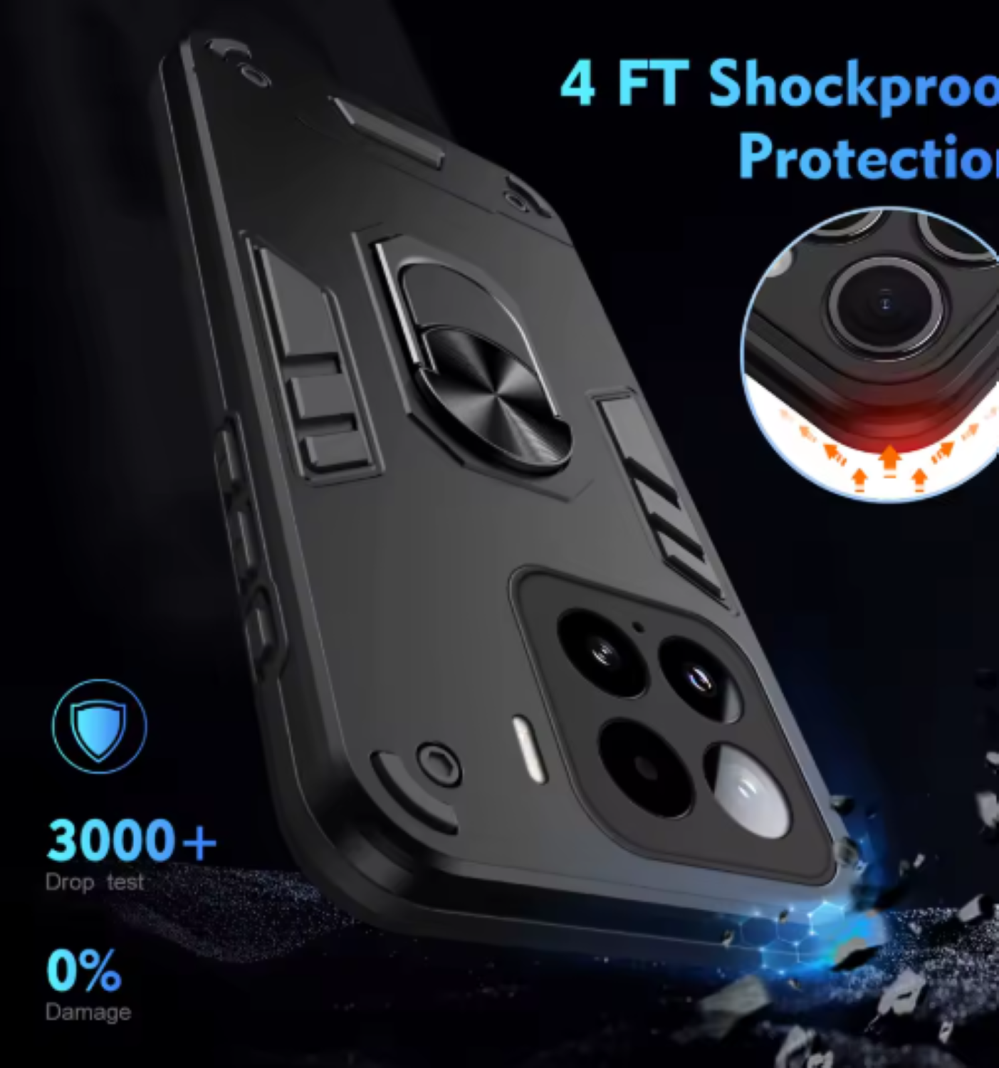 Carcasa Comaptible Con Xiaomi 17T 5g Anti Golpes Anillo Negro-3