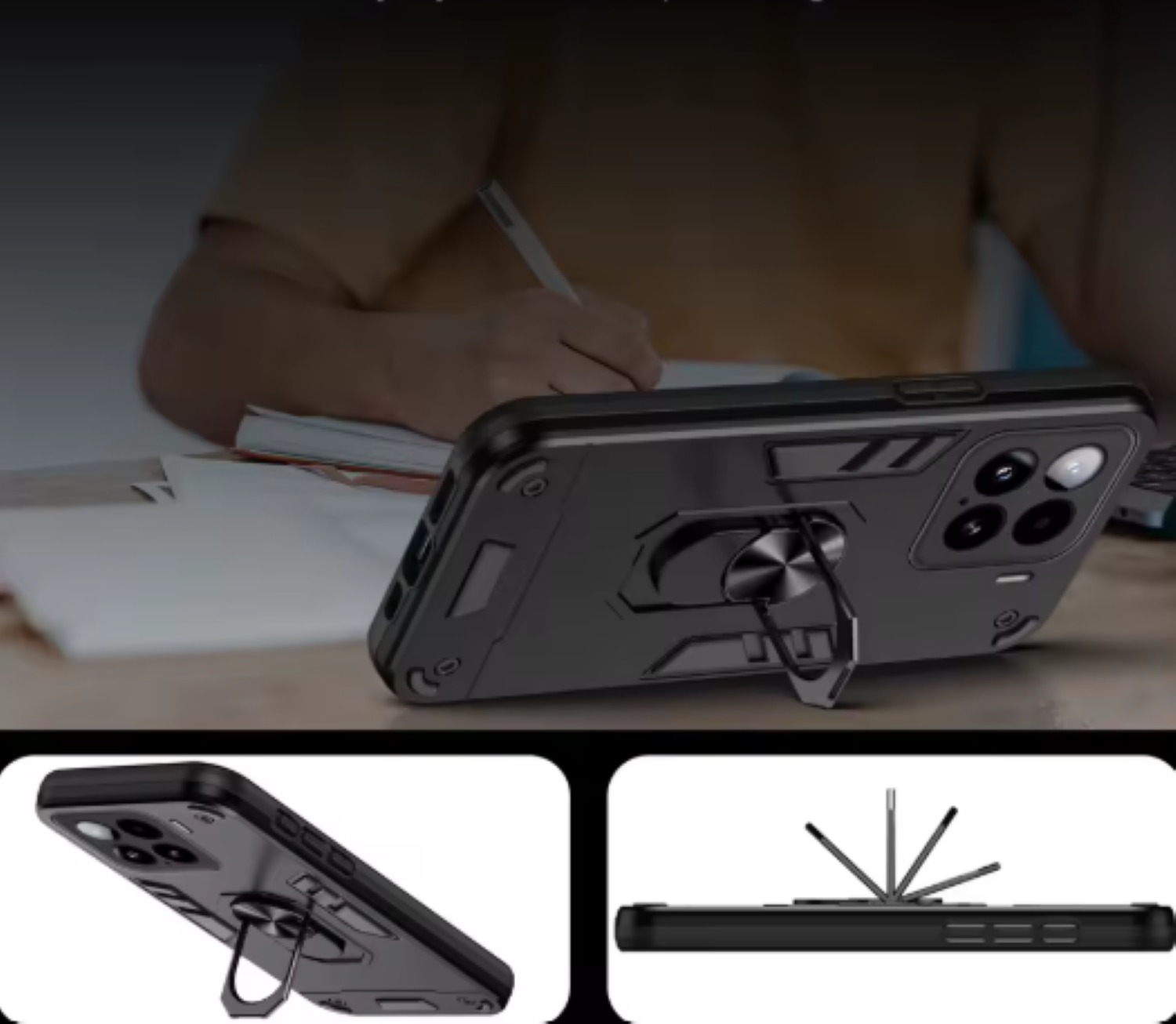Carcasa Comaptible Con Xiaomi 17T 5g Anti Golpes Anillo Negro-5