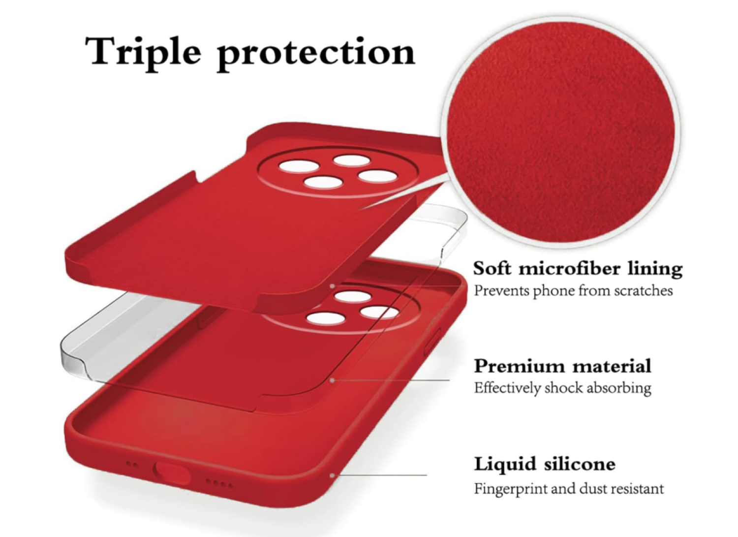 Carcasa Funda Para Xiaomi Redmi Note 15 Pro+ 5g Silicona Rojo-2