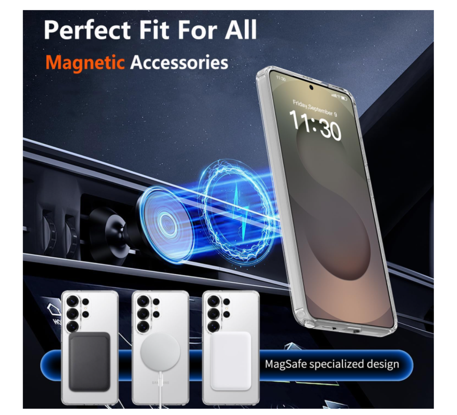 Carcasa Para Samsung S26 Transparente MagSafe-4