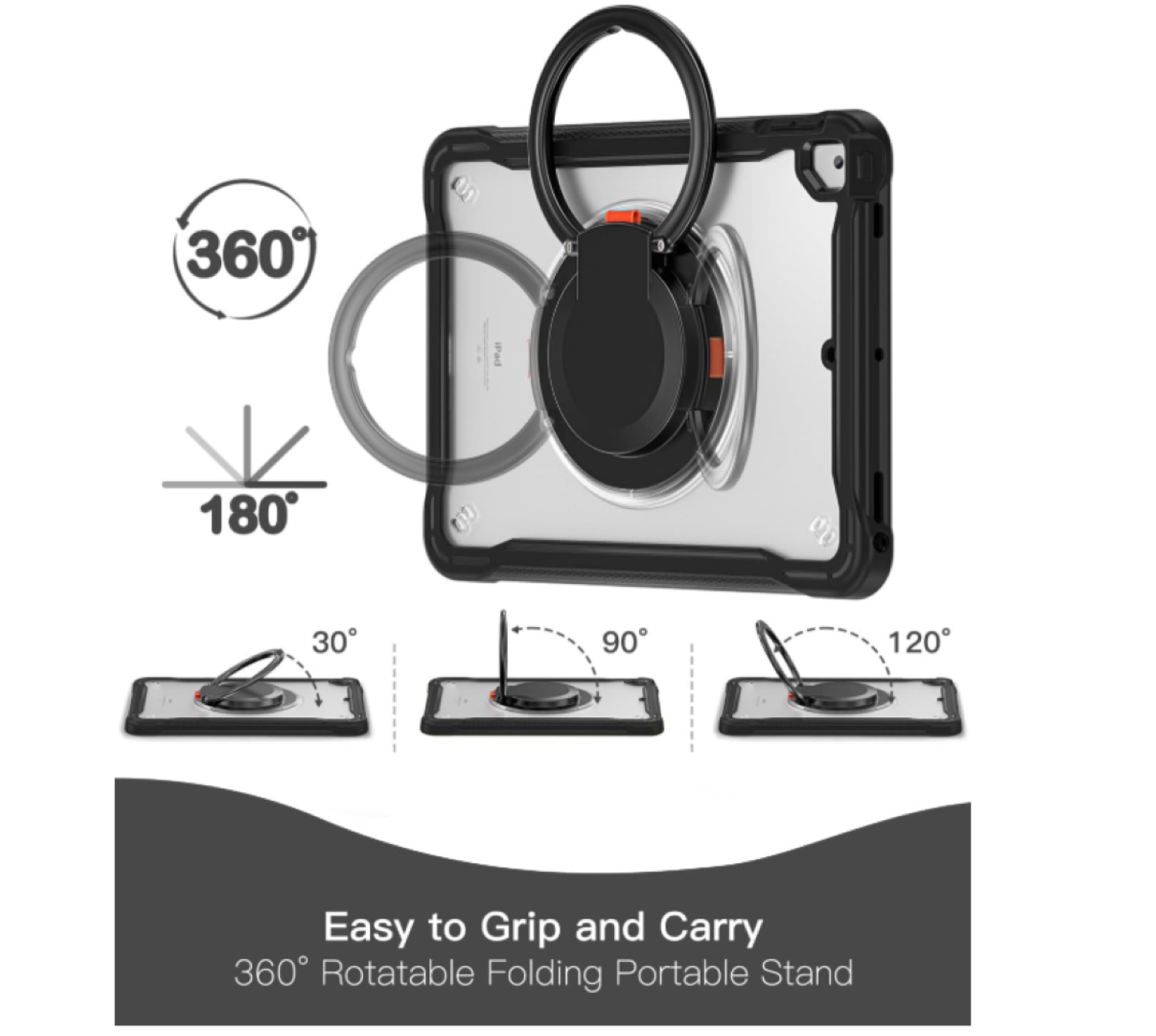 Carcasa Anillo Con Soporte Compatible Con iPad A16 11th Gene Trans-3