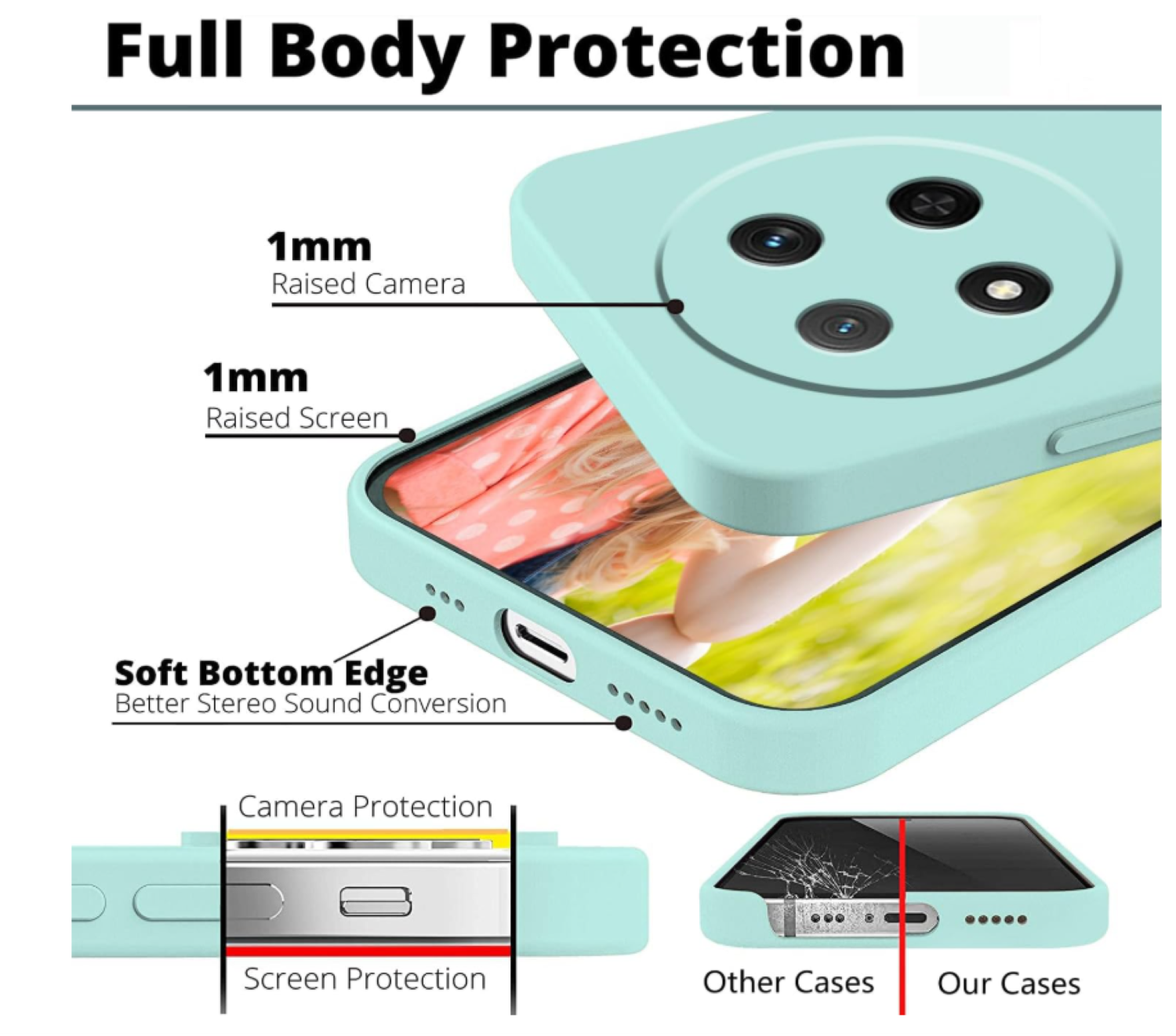 Carcasa Funda Para Honor Magic8 Lite Silicona Turquesa-3