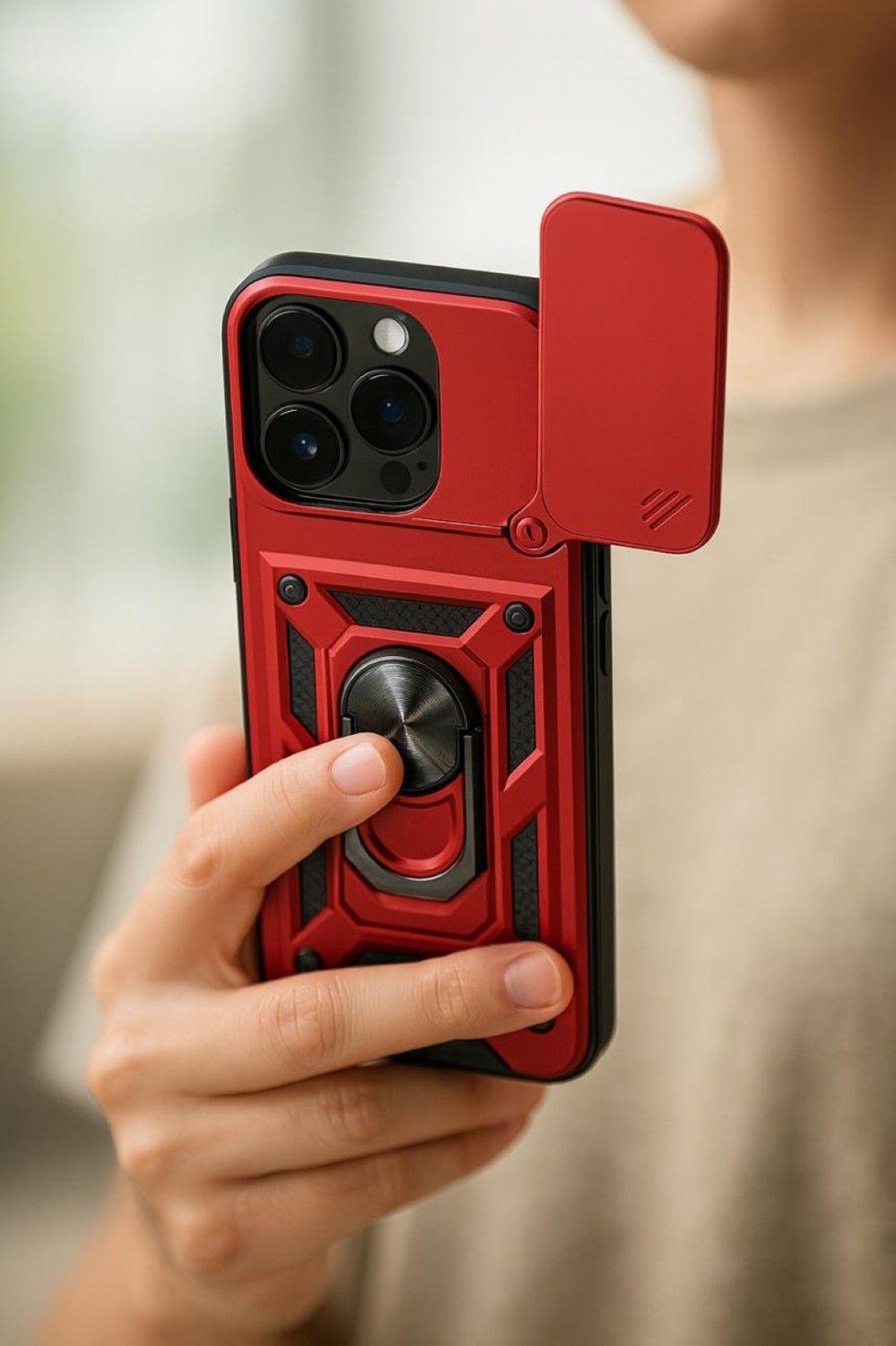Carcasa Para iPhone 17 Anti Golpes Anillo Rojo-3