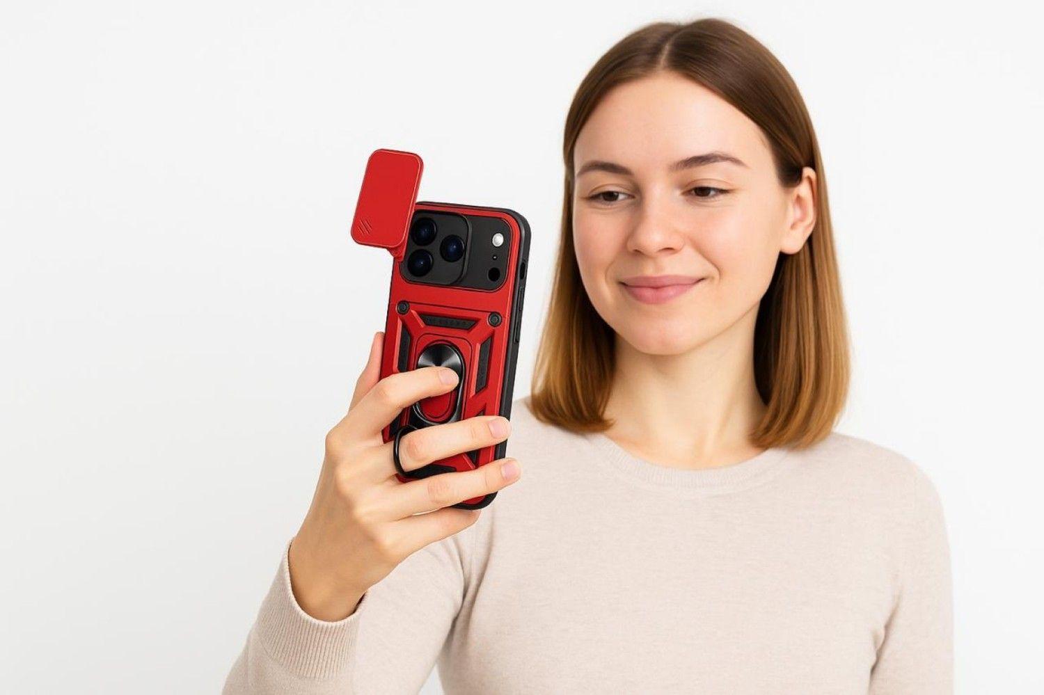 Carcasa Para iPhone 17 Anti Golpes Anillo Rojo-4