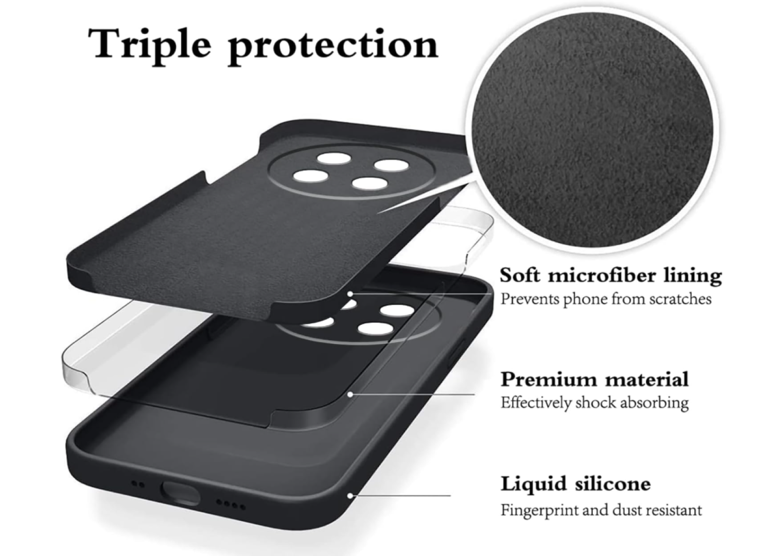 Carcasa Funda Para Honor Magic7 Lite Silicona Negro-3