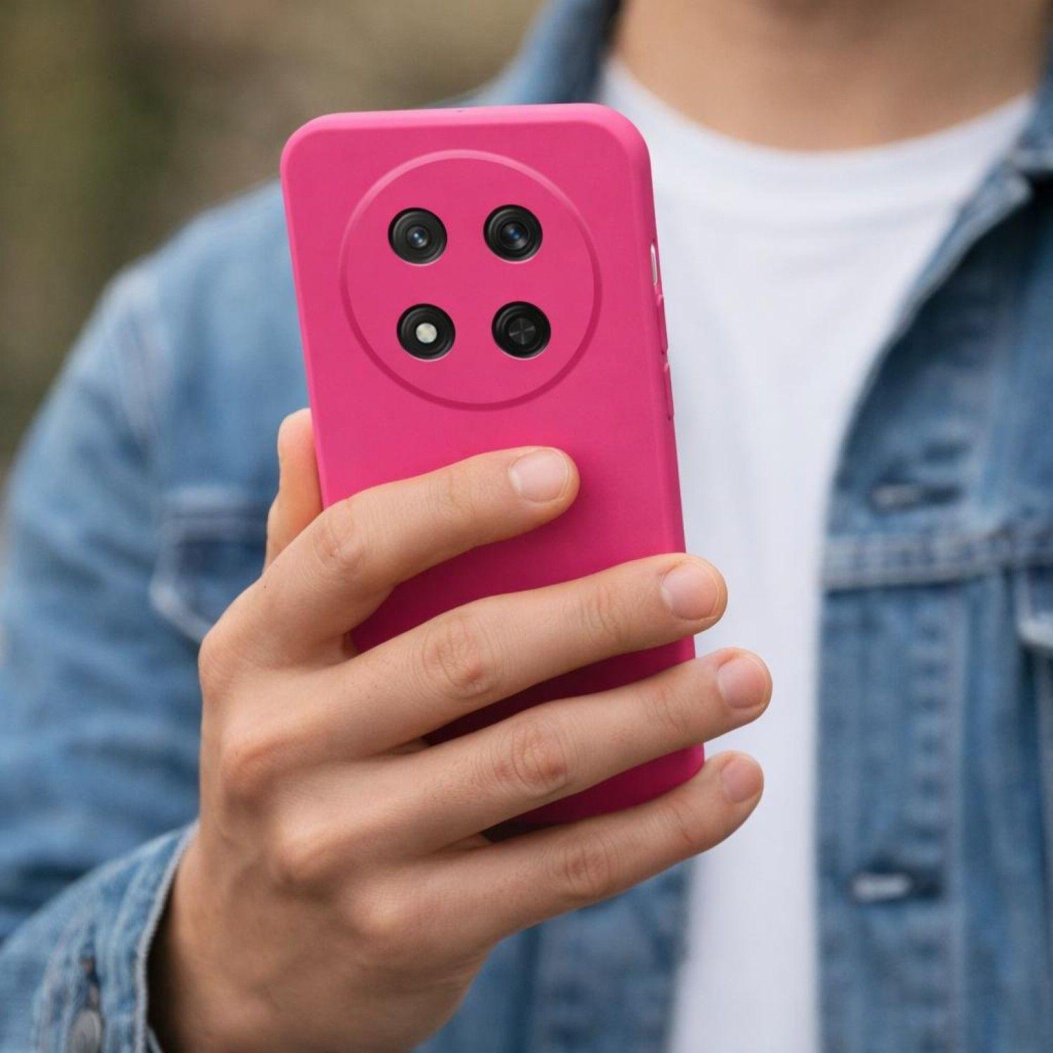 Carcasa Funda Para Honor Magic8 Lite Silicona Fucsia-3