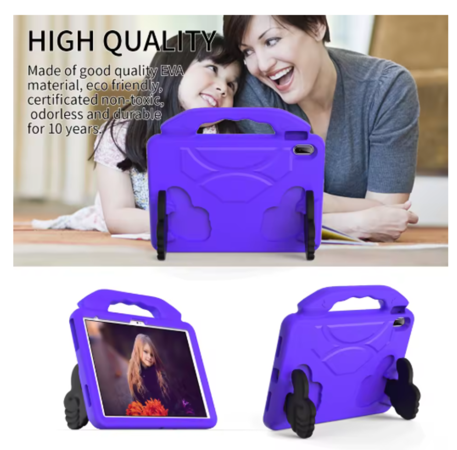 Carcasa Niños Anti-golpes Compatible Con Tablet Samsung A9 8.7 X110 Morado-2
