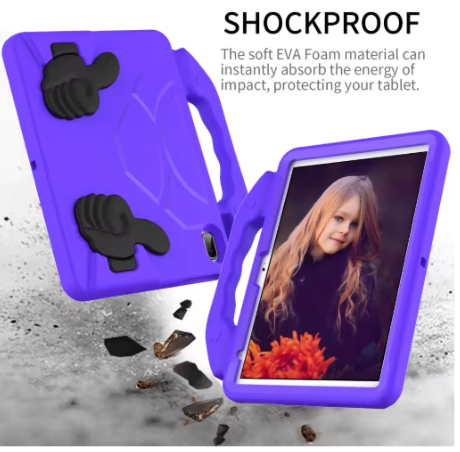 Carcasa Niños Anti-golpes Compatible Con Tablet Samsung A9 8.7 X110 Morado-3