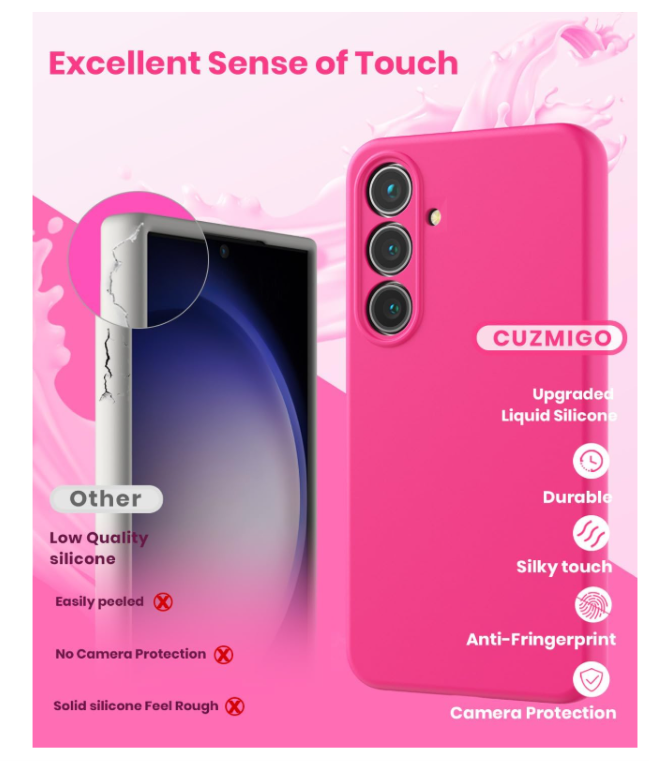 Carcasa Funda Para Samsung S26 Silicona Fucsia-2