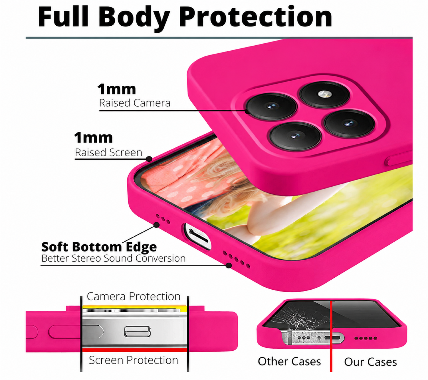 Carcasa Funda Compatible Con Xiaomi 17T Pro 5g Silicona Fucsia-2
