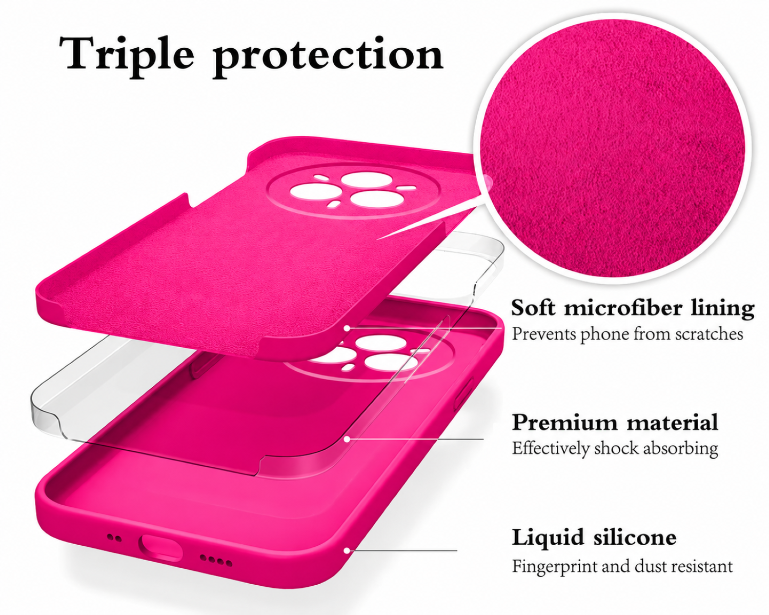 Carcasa Funda Compatible Con Xiaomi 17T Pro 5g Silicona Fucsia-4