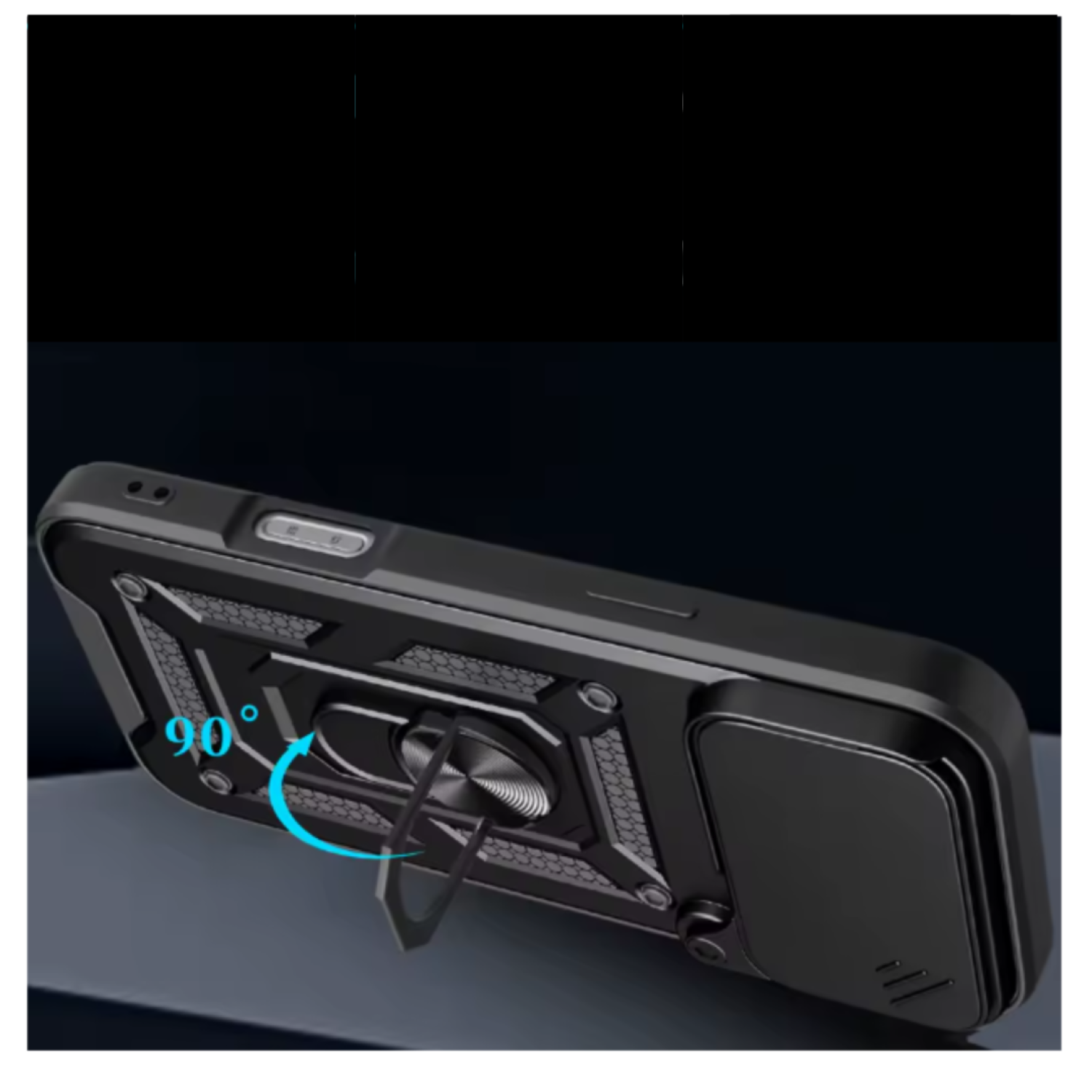 Carcasa Para iPhone 17 Anti Golpes Anillo Negro-2